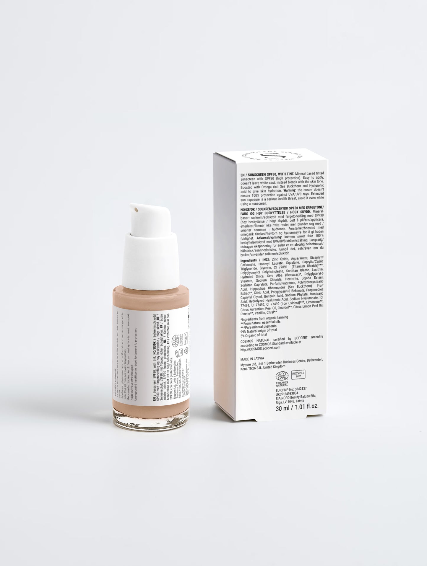 Sunscreen SPF30, with tint