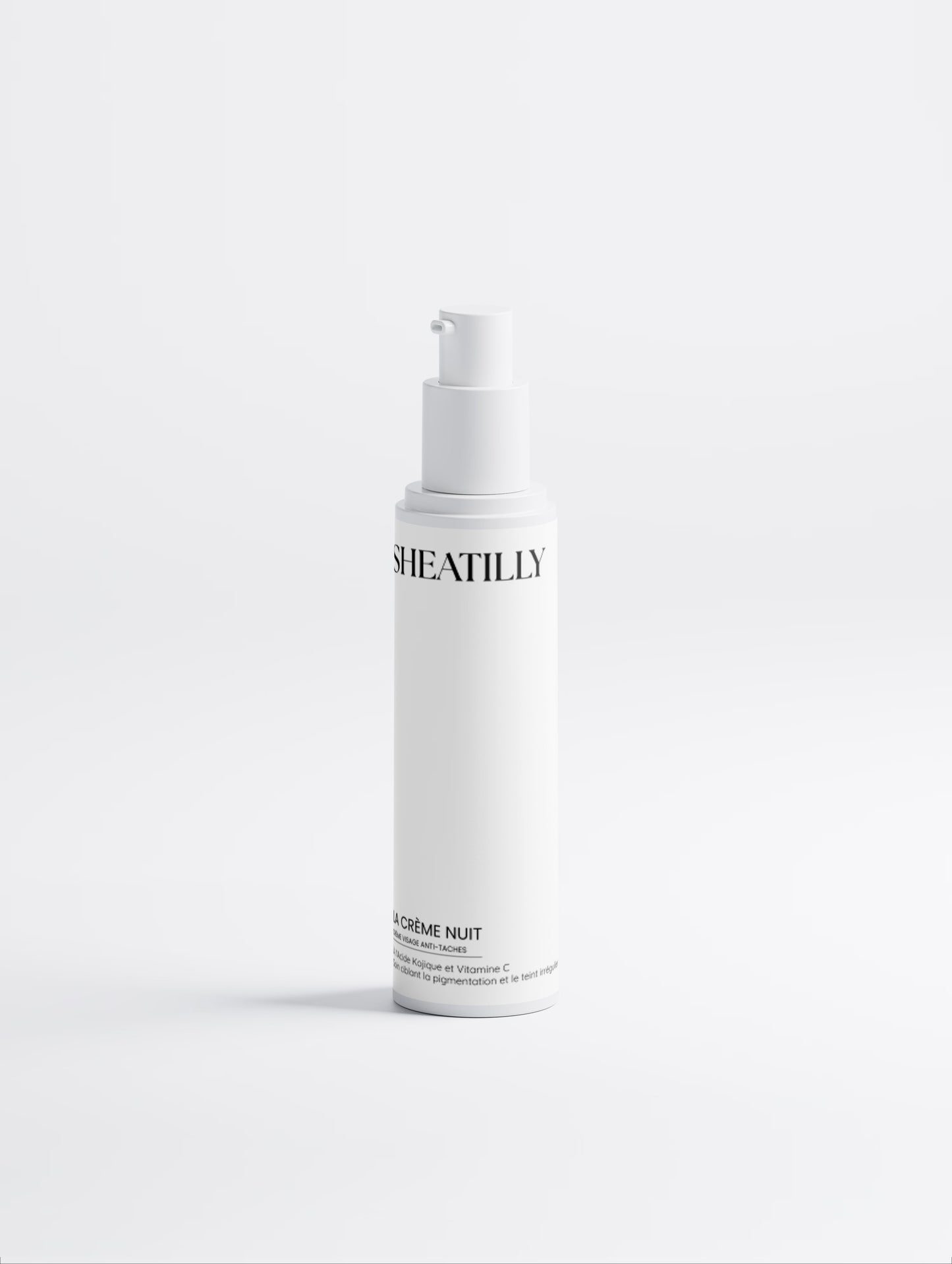 Flacon pompe La Crème Nuit Sheatilly 50 ml, soin anti-taches à l'acide kojique