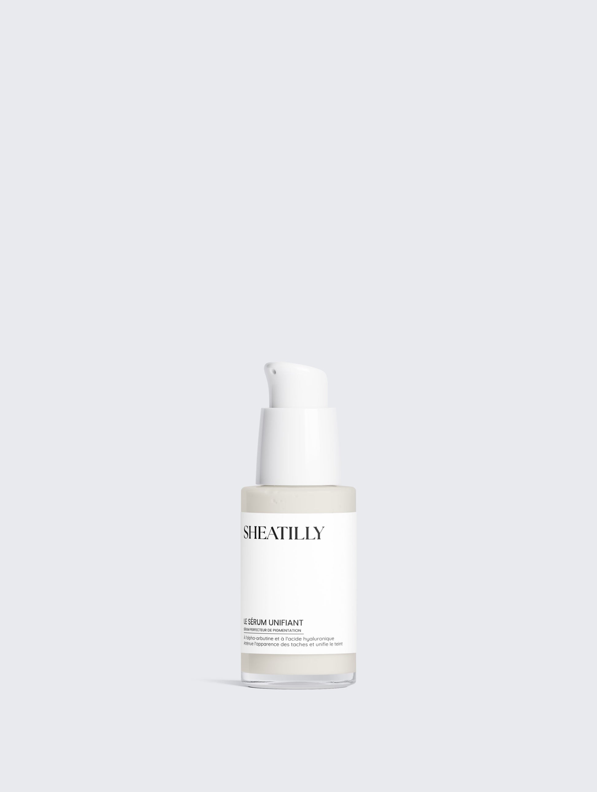 Flacon pompe Le Sérum Unifiant Sheatilly 30 ml, sérum à l'alpha-arbutine