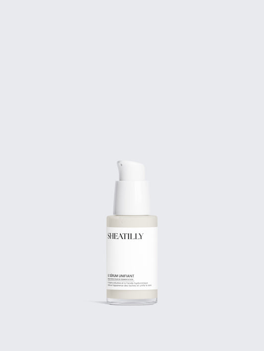 Flacon pompe Le Sérum Unifiant Sheatilly 30 ml, sérum à l'alpha-arbutine