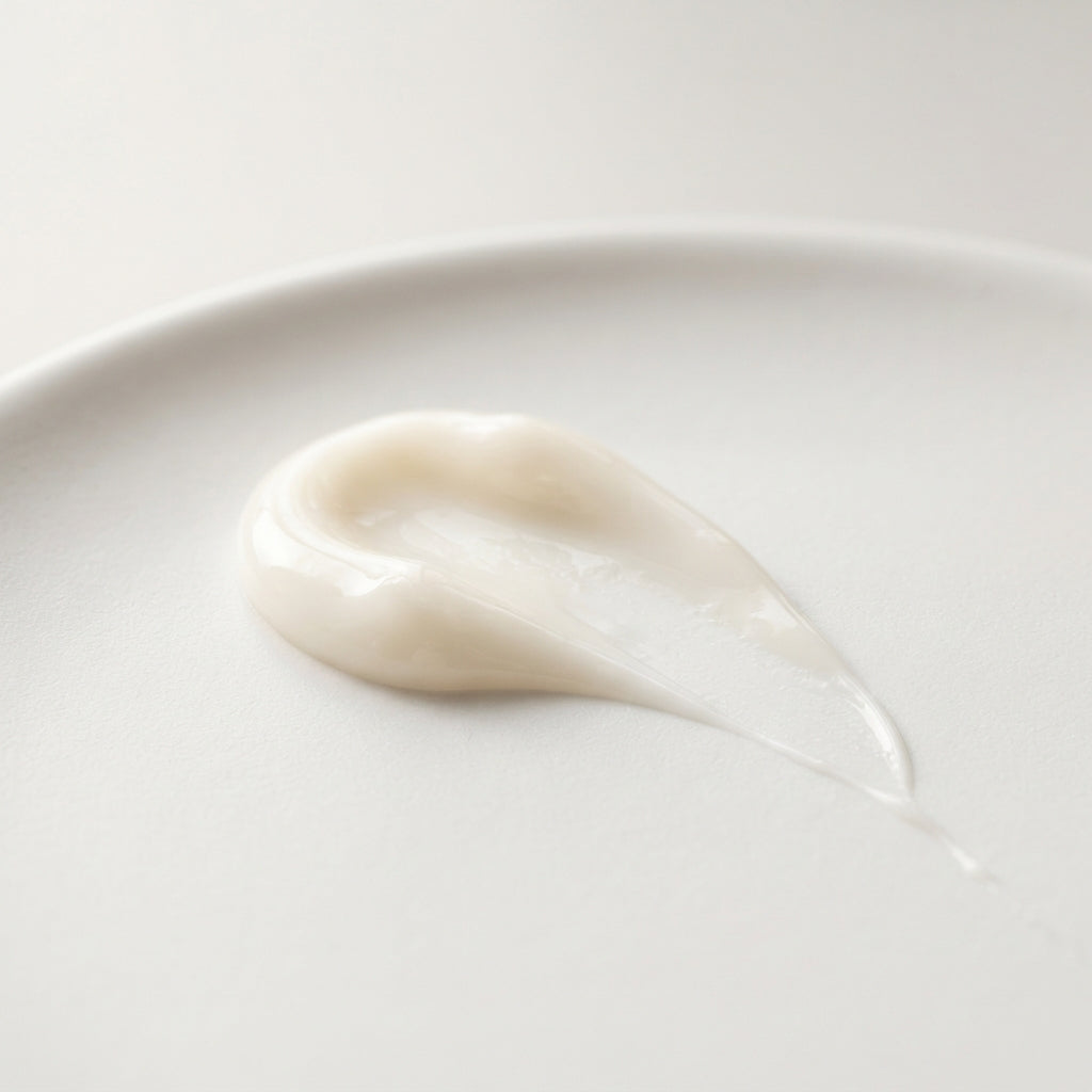 Texture du Sérum Unifiant Sheatilly, sérum crémeux blanc ivoire
